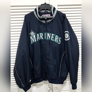Majestic Navy Blue Mariners Bomber Jacket